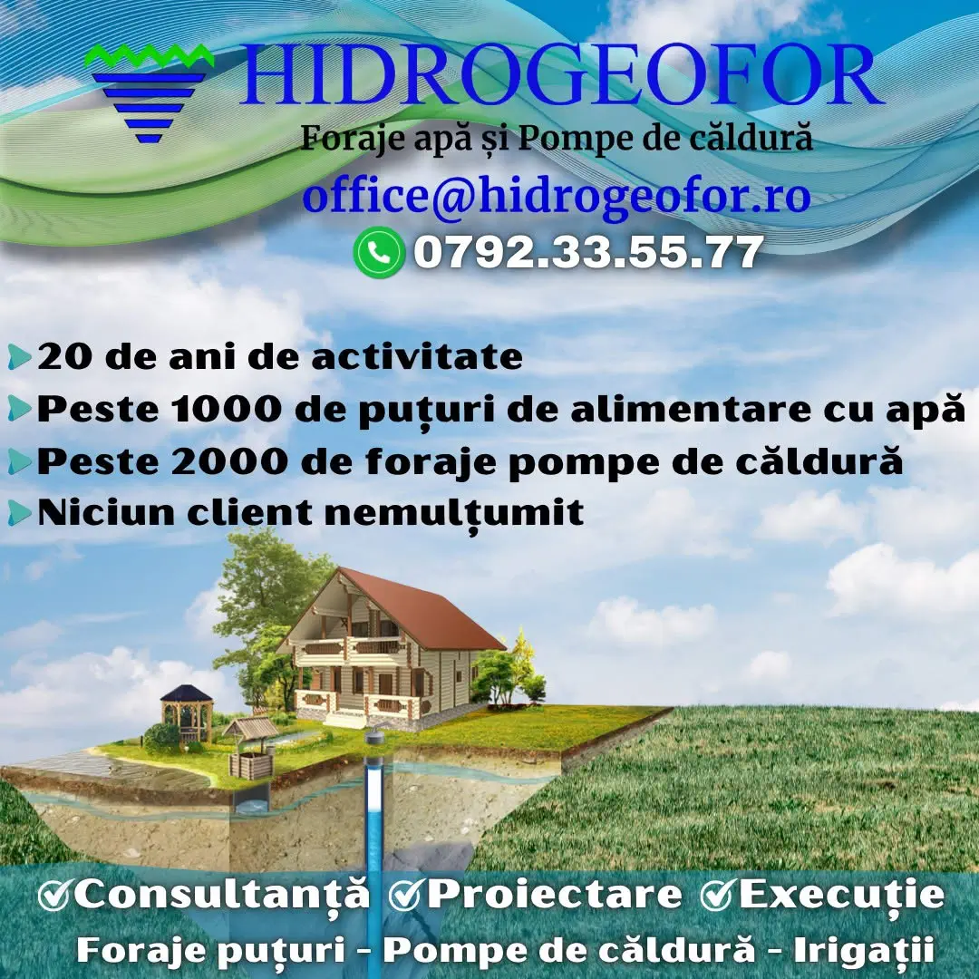 Hidrogeofor - Foraje apă și pompe de căldură