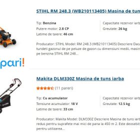 Masina de tuns iarba - Compari.ro