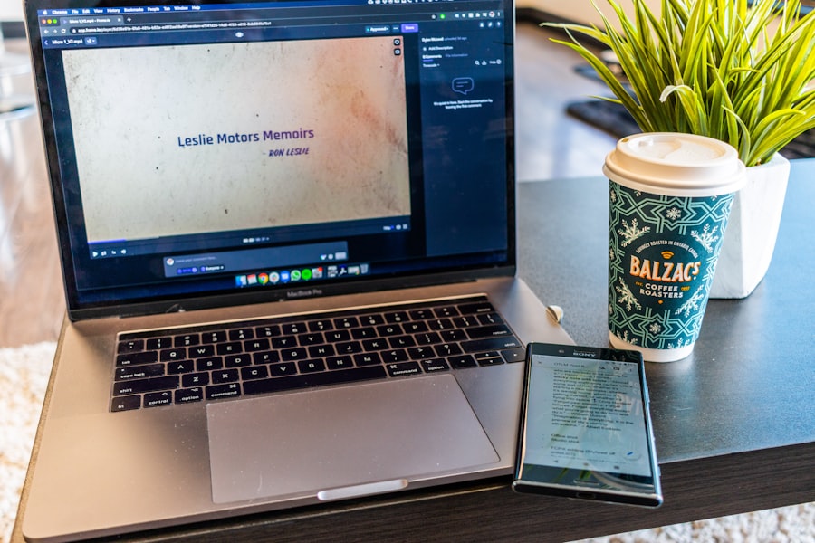 Laptop and coffee