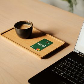 Photo Laptop and coffee