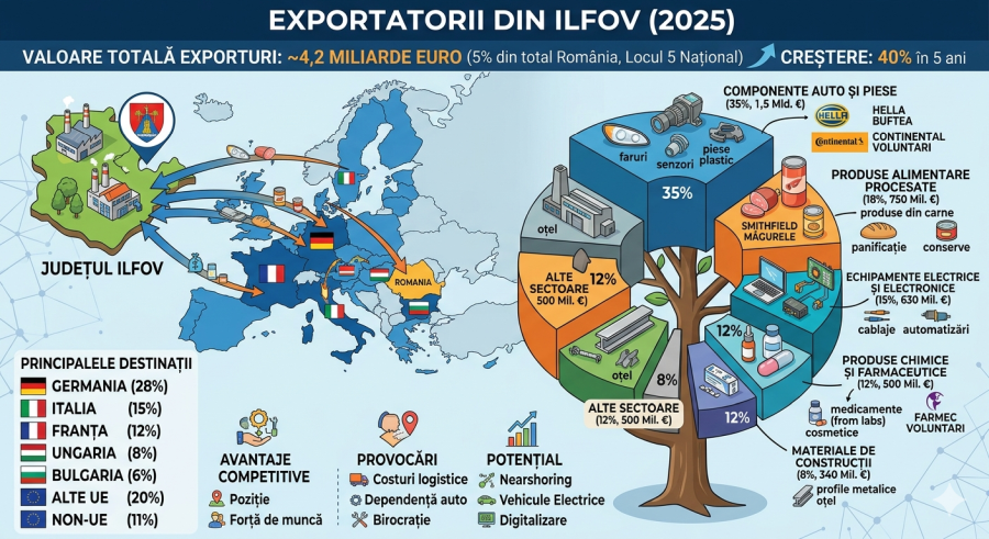 Exportatorii din Ilfov - Ce produse pleacă din județ în Europa