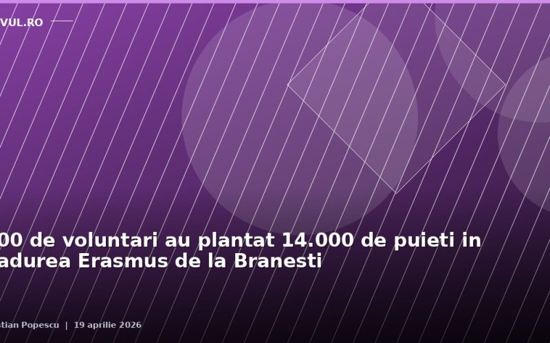 200 de voluntari au plantat 14.000 de puieti in Padurea Erasmus de la Branesti