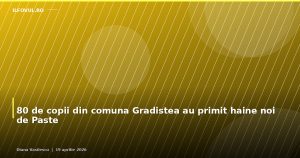 80 de copii din comuna Gradistea au primit haine noi de Paste