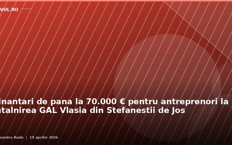 Finanțări de până la 70.000 € pentru antreprenori la întâlnirea GAL Vlăsia din Ștefăneștii de Jos