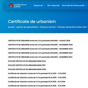 Certificat de urbanism în Ilfov