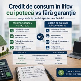 Credit de consum cu ipotecă vs fără garanție în Ilfov
