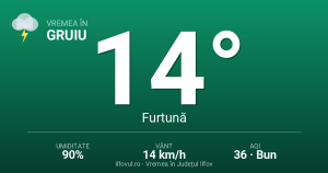 Gruiu sub furtună: vânt puternic cu rafale de 27.7 km/h