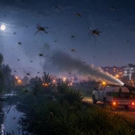 Dezinsecție nocturnă în Ilfov, între 15 și 21 iulie. Tratamentul vizează țânțarii adulți