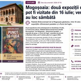 Mogoșoaia - Două expoziții de artă pot fi vizitate din 16 iulie - vernisajele au loc sâmbătă