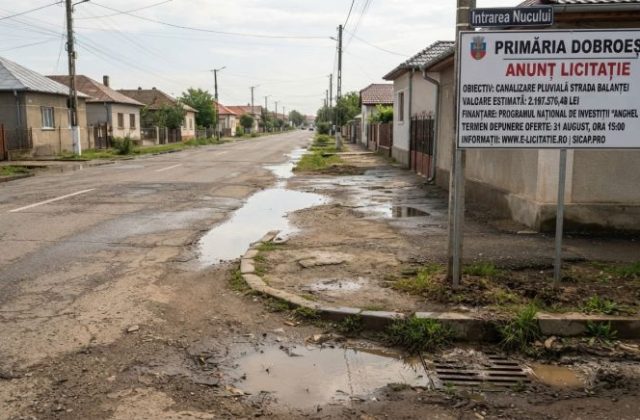 Dobroești lansează o nouă licitație de 2,2 milioane de lei pentru canalizarea pluvială de pe strada Balanței