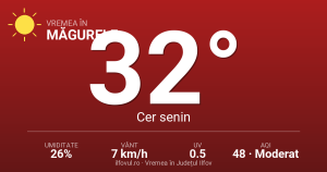 Măgurele sub valul de căldură: 31.7°C, record pentru 12 august 2026