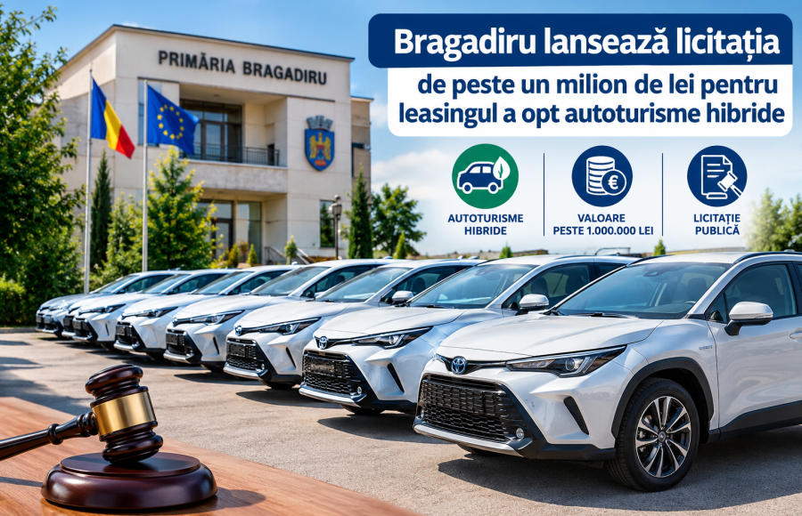 Bragadiru lansează licitația de peste un milion de lei pentru leasingul a opt autoturisme hibride